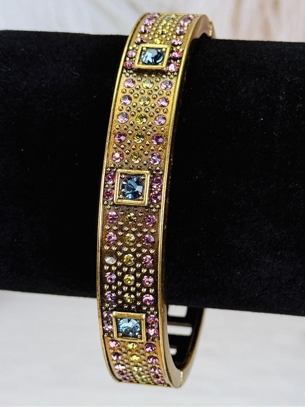Heidi Daus Bangle Bracelet, Pink Green Crystal
With Bronze